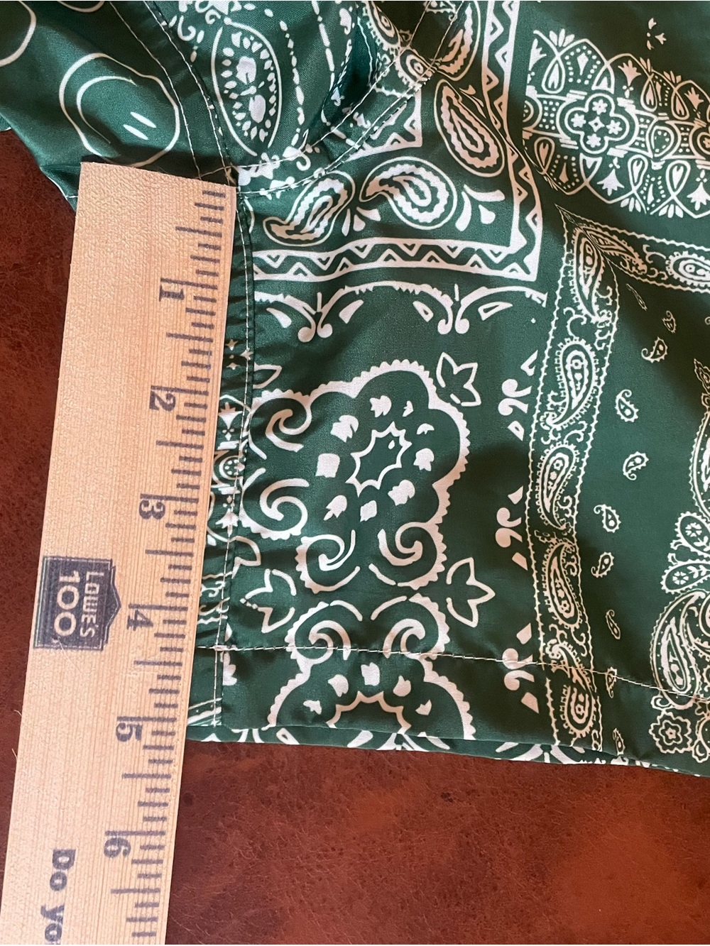 Bather small Men's Green Bandana Print Swim Trunks with Drawstring - Picture 8 of 8